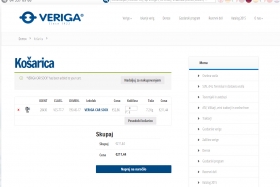 Veriga lesce B2B Trgovina - Vsebina košarice